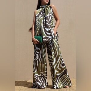 NWT Olive Green And Brown Matching Set